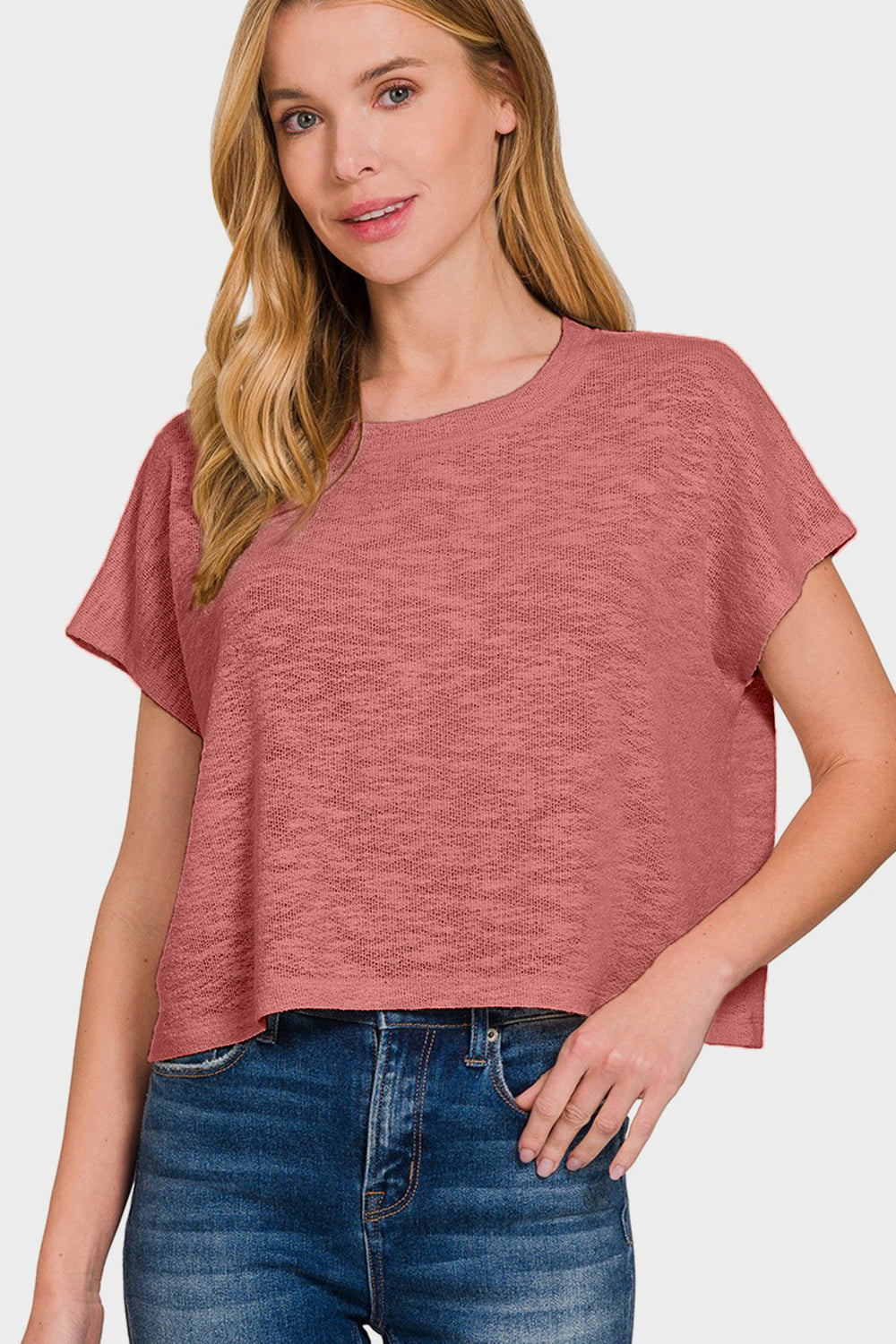 Knit Round Neck Cropped Top / WINTER ROSE