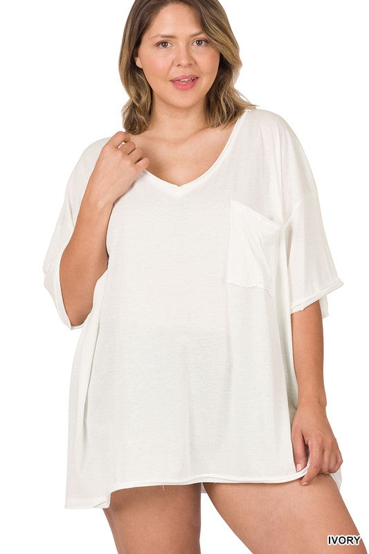 Plus Tri Blend Oversized Boyfriend Tee
