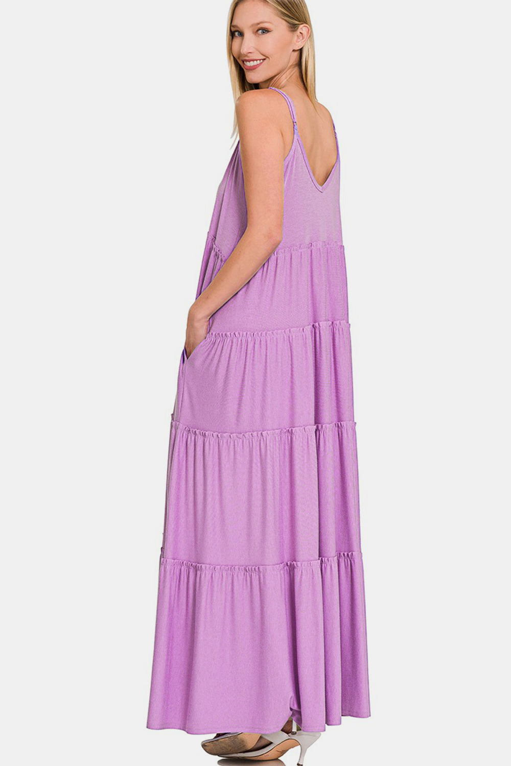 V-Neck Tiered Cami Maxi Dress