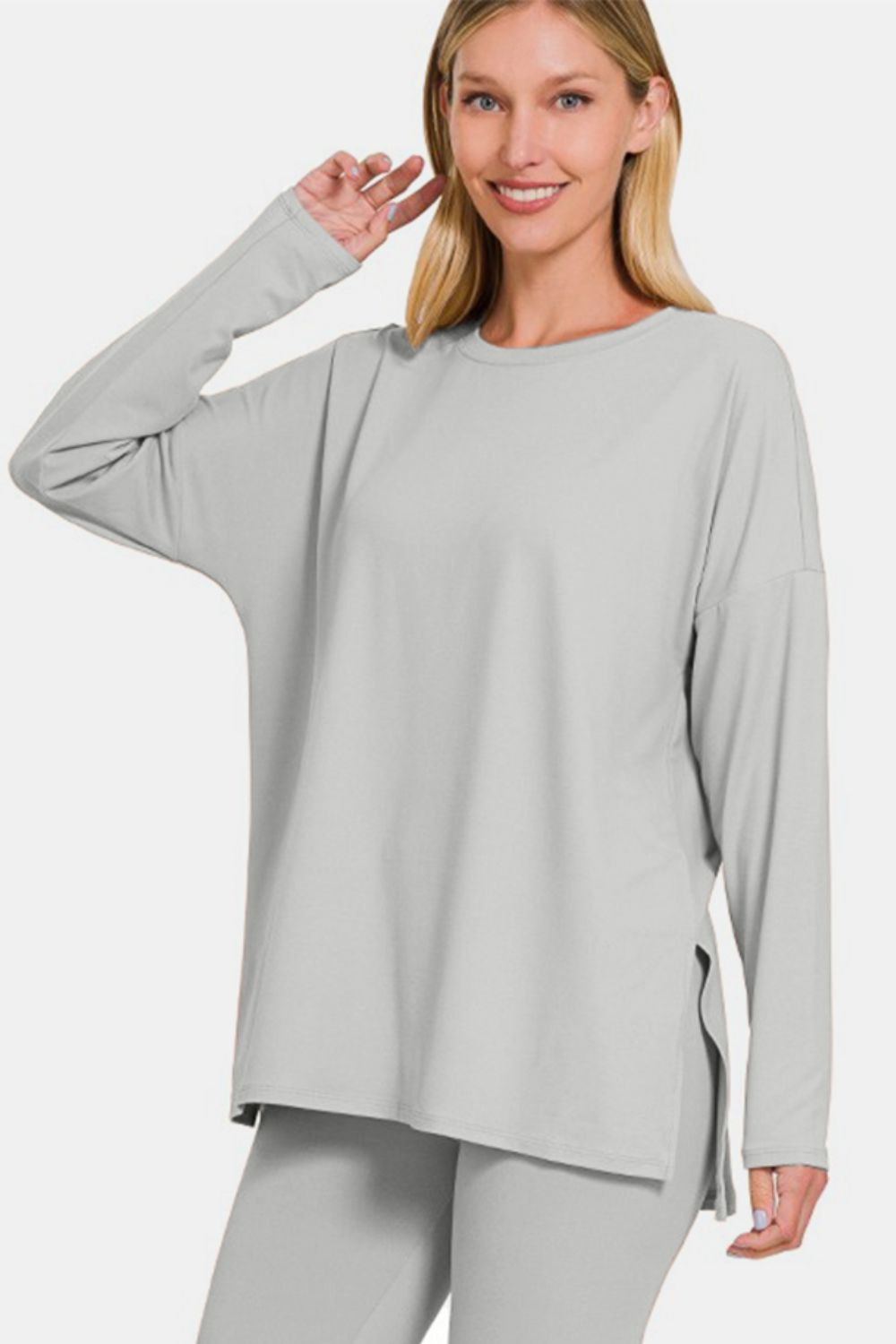 Brushed DTY Microfiber Loungewear Set / LT GREY