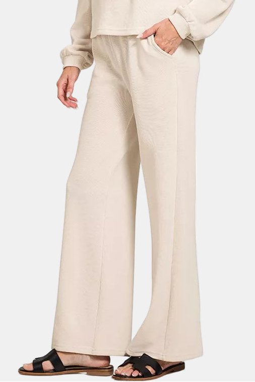 French Rib Pullover & Pants Set / SAND BEIGE