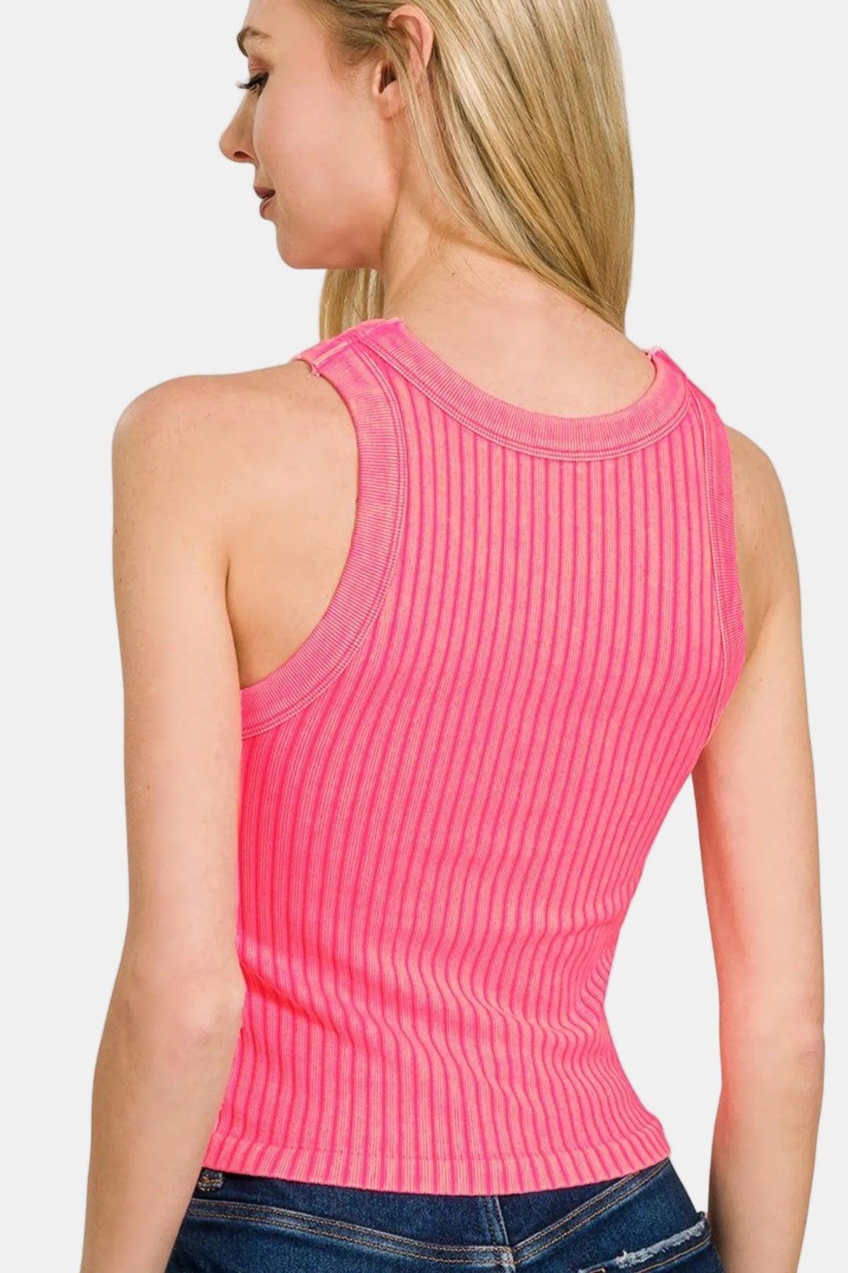 Ribbed Washed Seamless Tank Top / ASH JADE