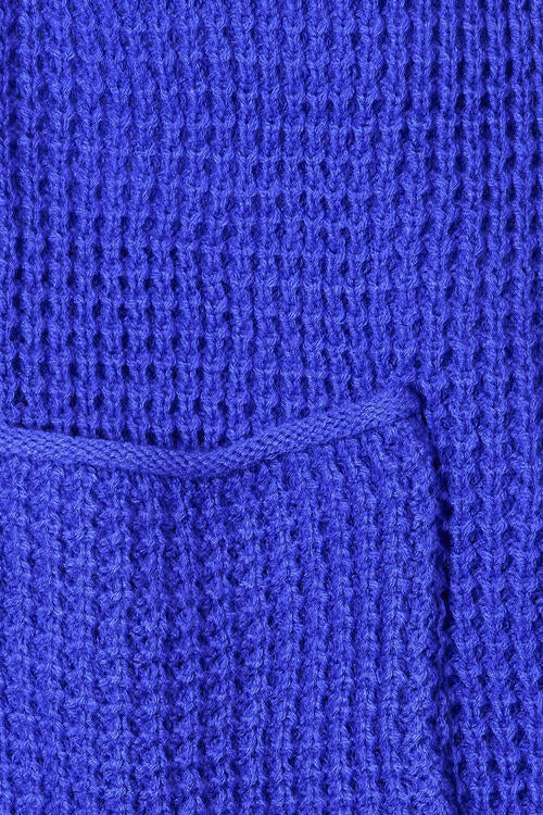 Low Gauge Waffle Open Cardigan Sweater / BRIGHT BLUE