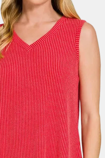 Raised Rib Sleeveless Mini Dress / RUBY