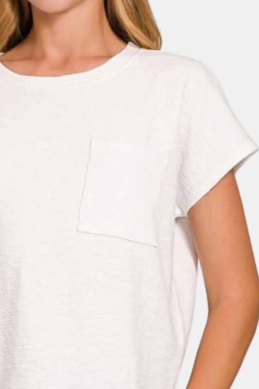 Slub Relaxed Crop Top / OFF WHITE