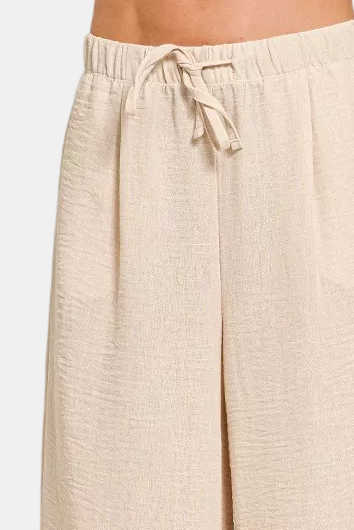 Woven Airflow Drawstring Pants / SAND BEIGE
