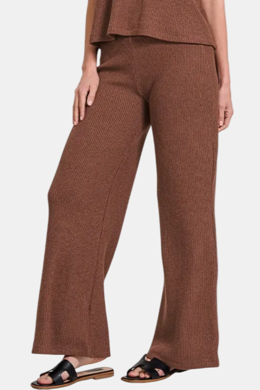 Sweater Boxy Top & Long Pants Set / RUM BROWN