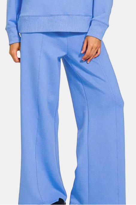 Scuba Collared Pullover & Pants Set / CORNFLOWER BLUE