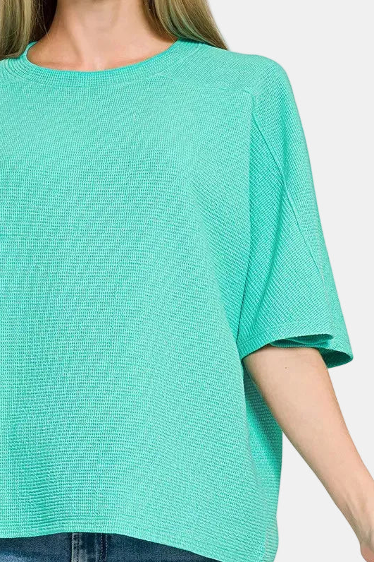 Double Knit Short Sleeve Top / MINT