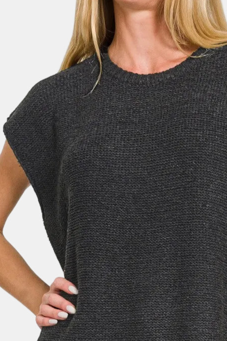 Oversized Crew Neck Sweater / BLACK
