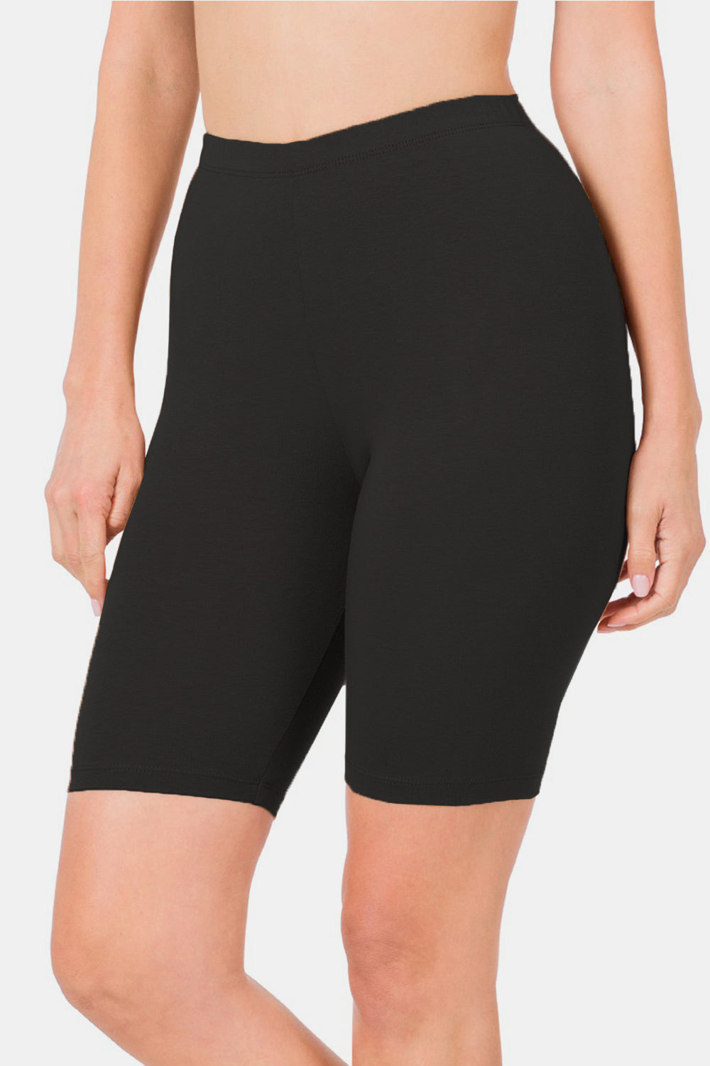 Premium Cotton Biker Shorts / BLACK