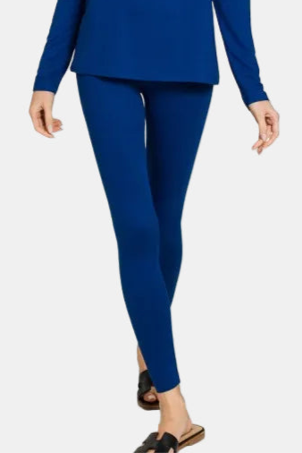 Microfiber Round Neck Top & Leggings Set / LT NAVY