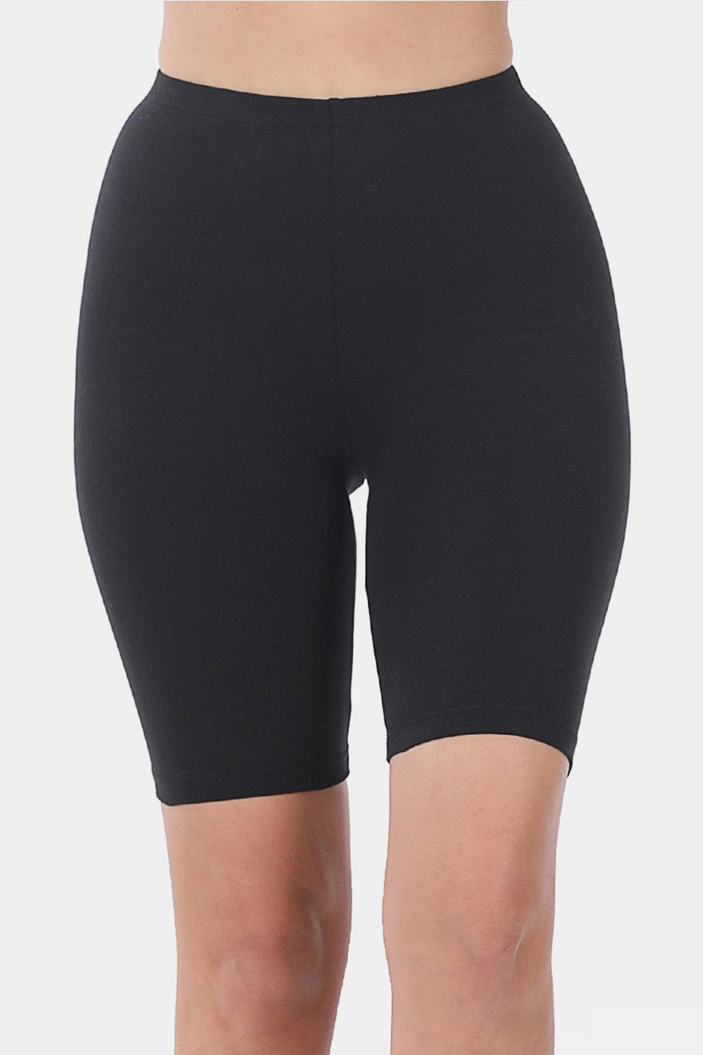 Premium Cotton Biker Shorts / BLACK