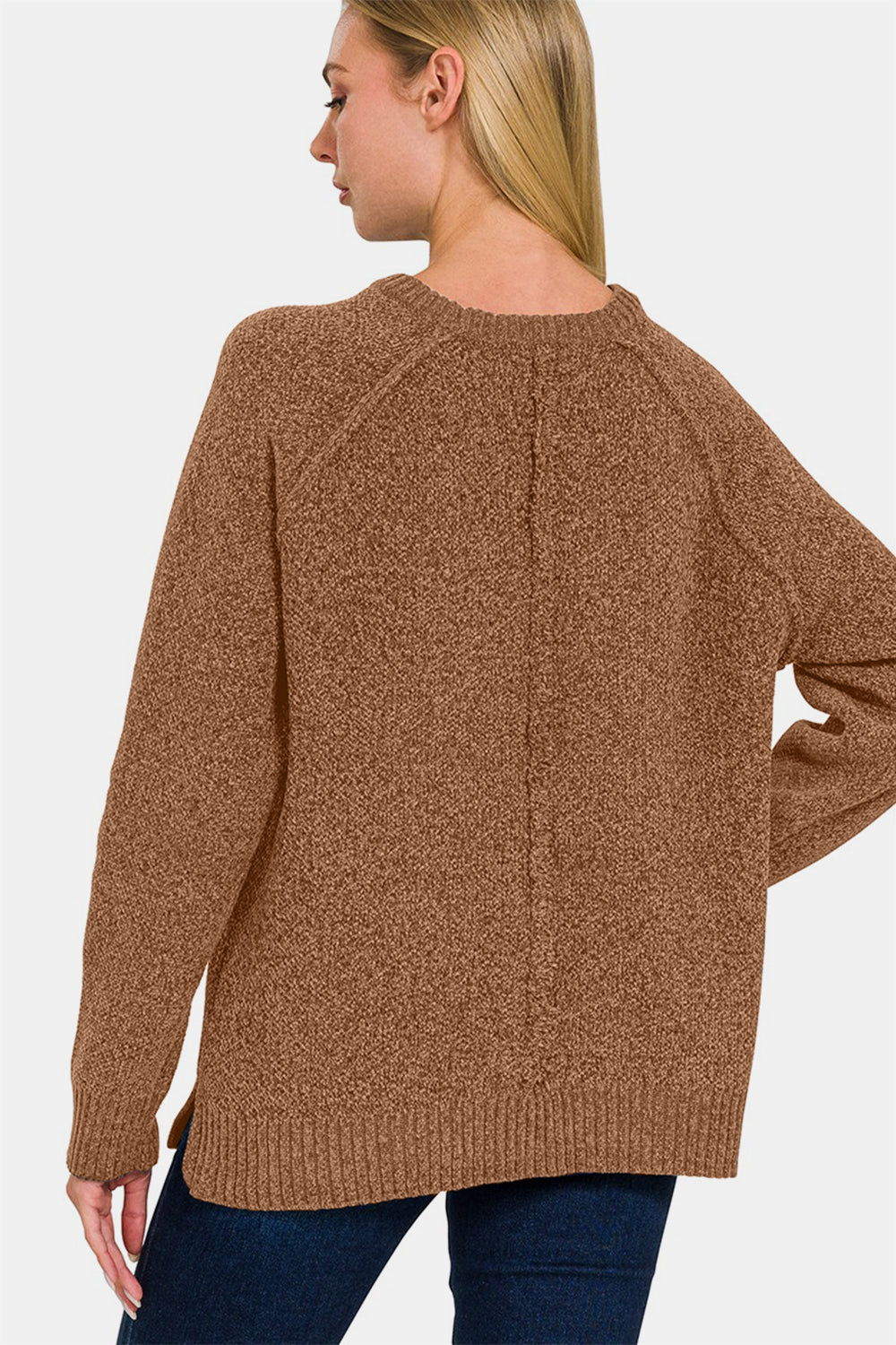 Chenille Raglan Sweater / DEEP CAMEL