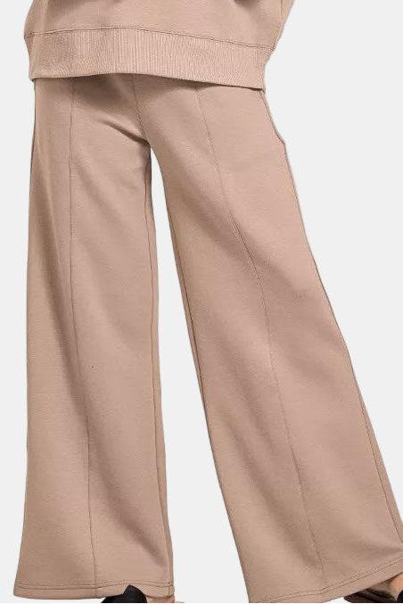 Scuba Collared Pullover & Pants Set / COCOA