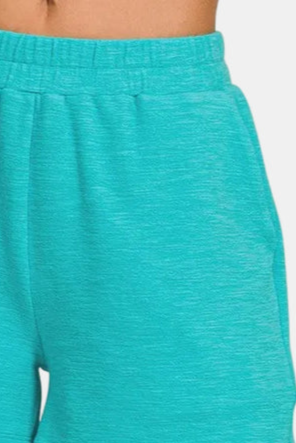 Cotton Slub Short Pants / TURQUOISE