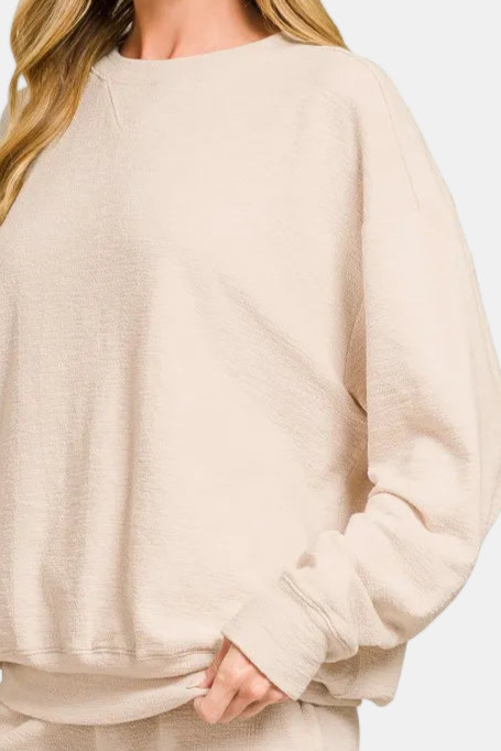 Slub Pullover & Shorts Set / SAND BEIGE