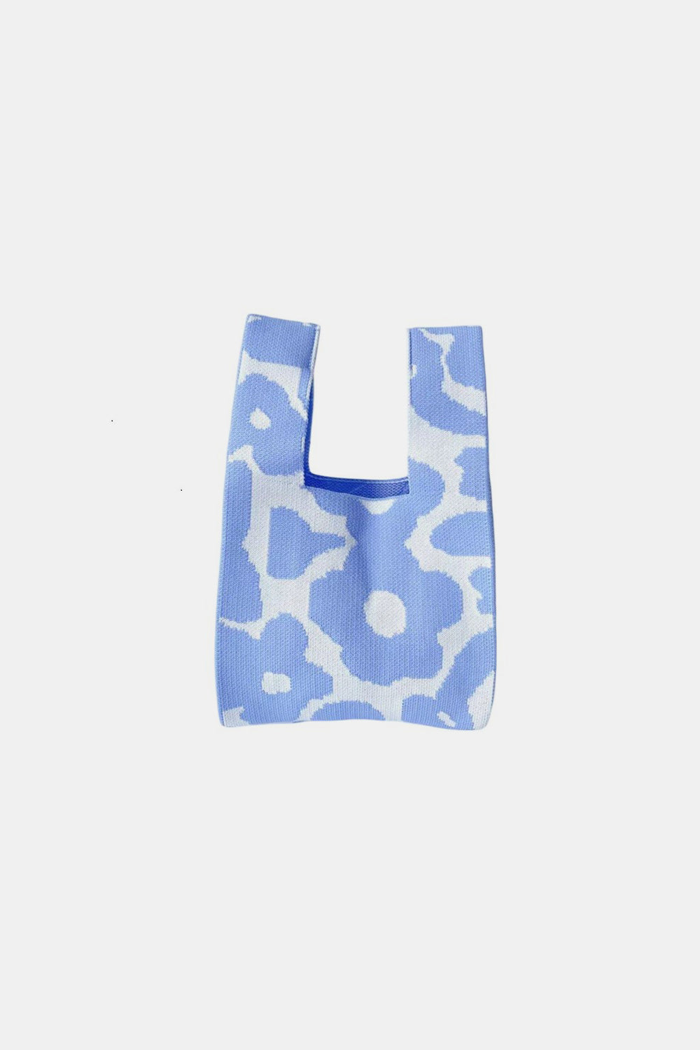 Aesthetic Flower Knitted Tote Handbag / BLUE