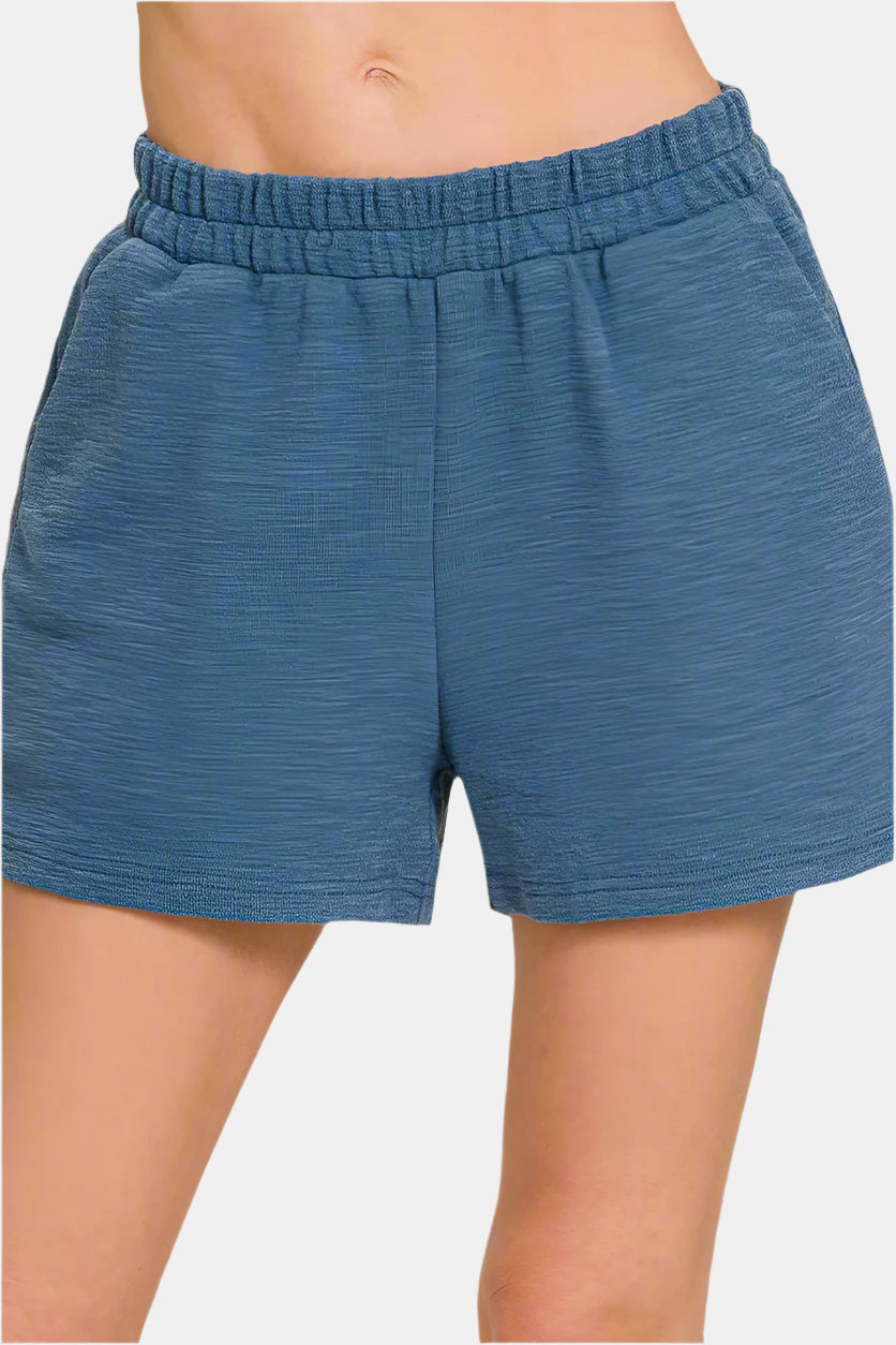 Cotton Slub Short Pants / DUSTY BLUE