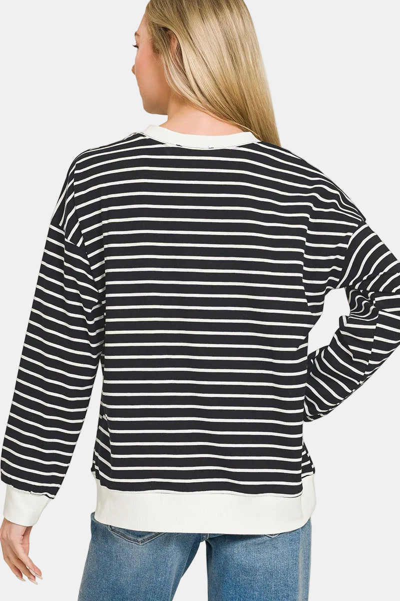 Striped Pullover / NAVY