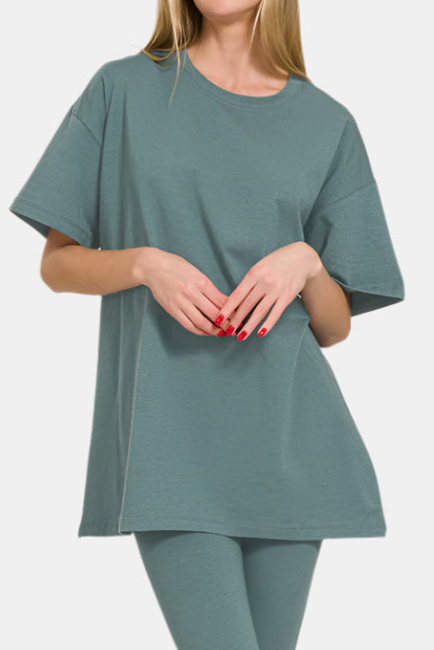 Cotton Round Neck Top & Legging Set / ASH JADE