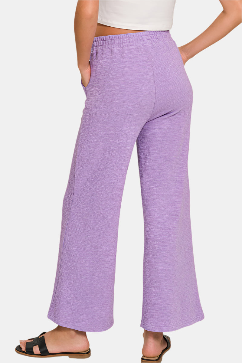 Cotton Slub Top & Pants Set / BROWN