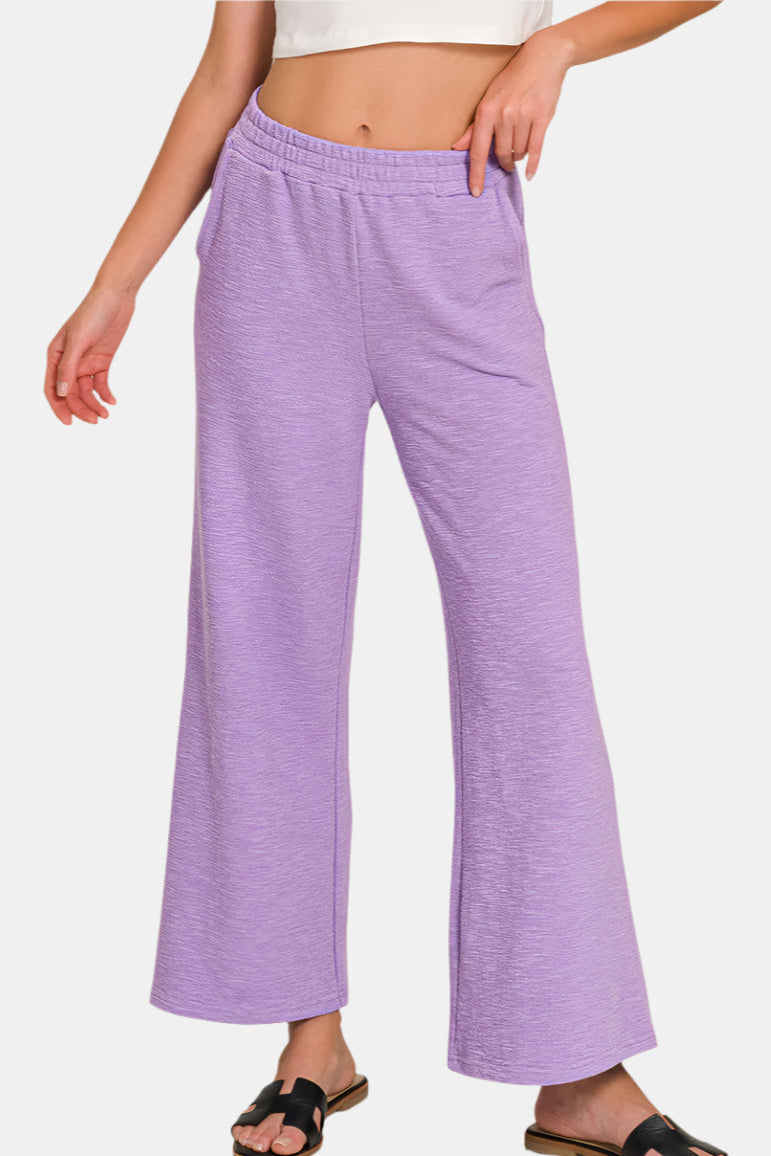 Cotton Slub Top & Pants Set / BROWN