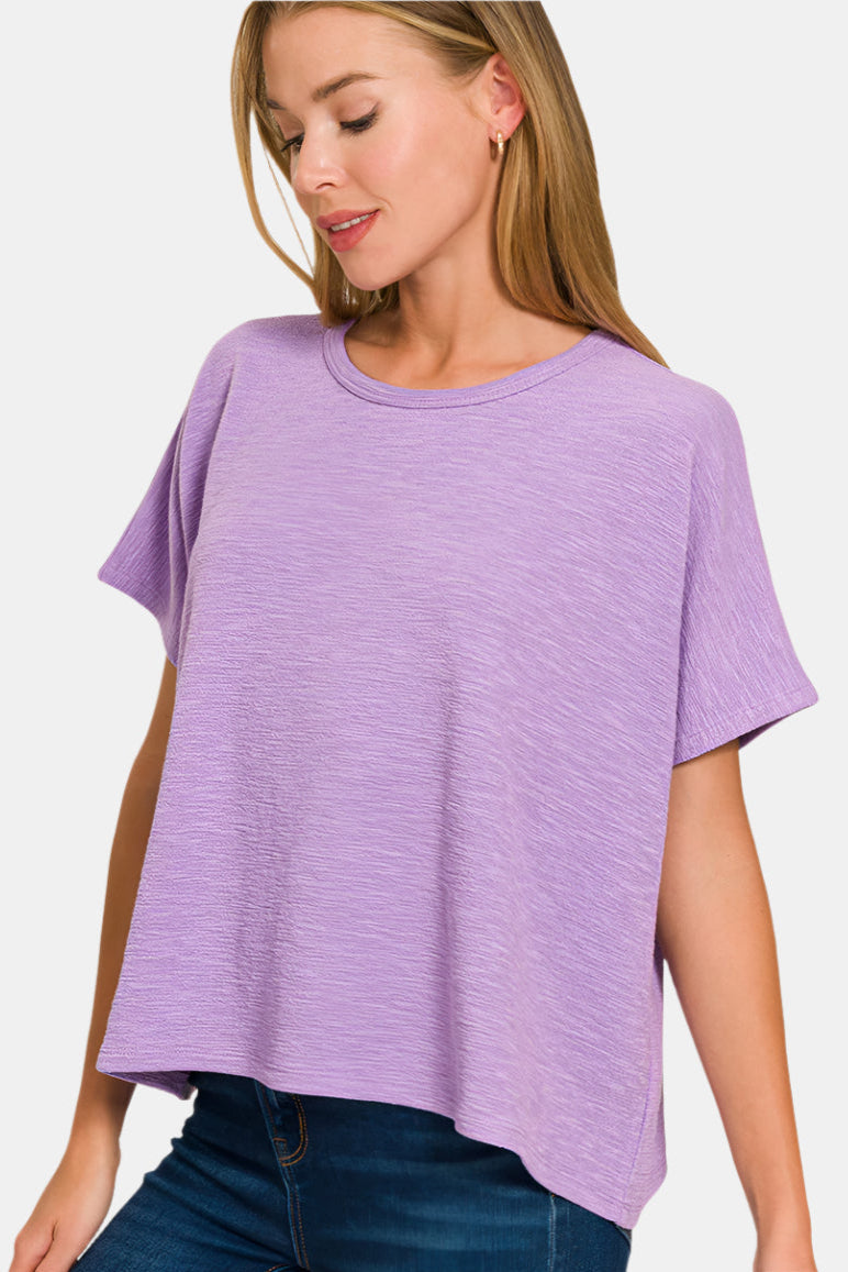 Cotton Slub Top & Pants Set / LAVENDER