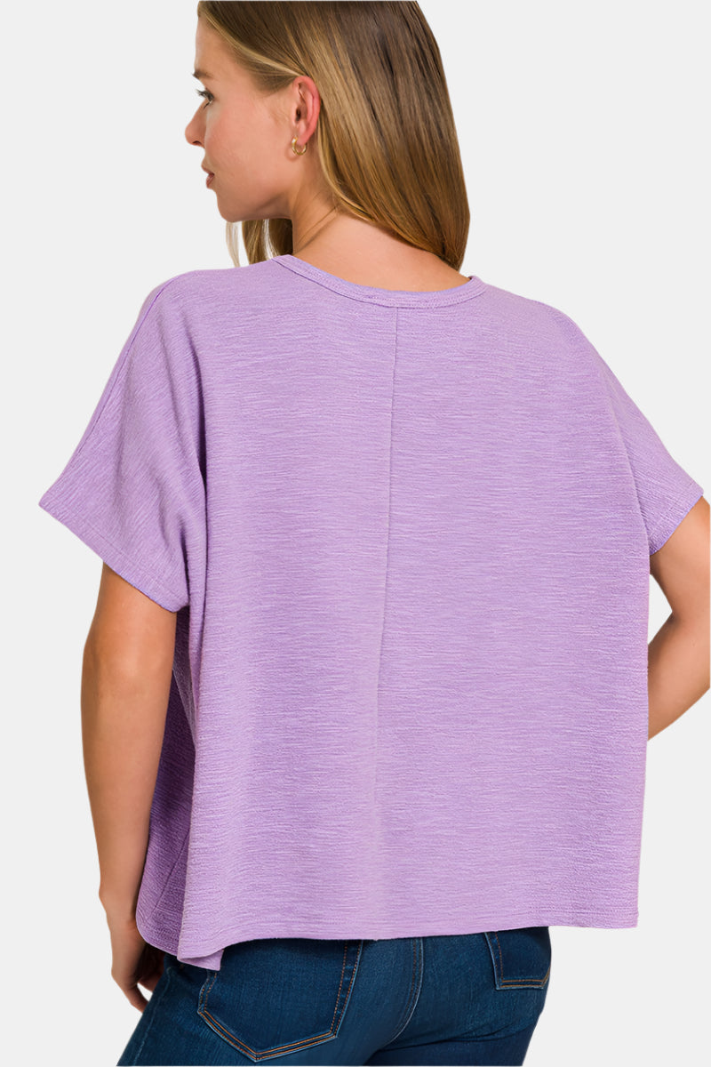 Cotton Slub Top & Pants Set / LAVENDER