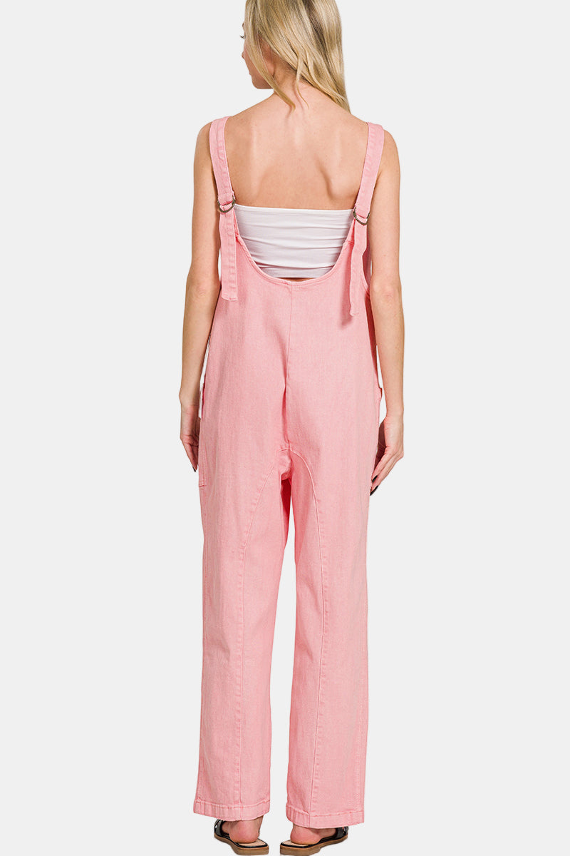 Casual Adjustable Strap Baggy Jumpsuit / BLACKBERRY