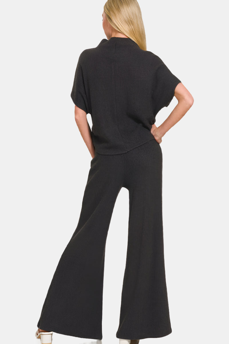 Knit Sweater Pants / BLACK