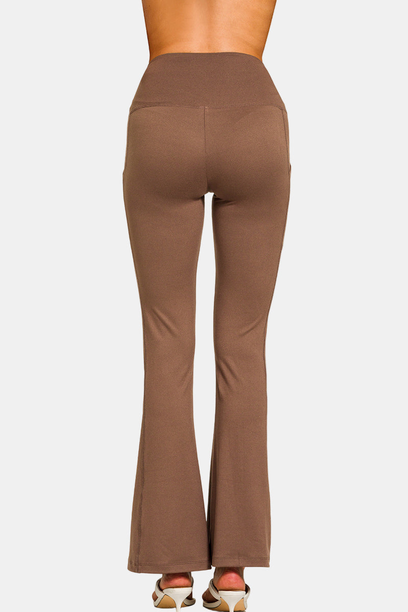 Brushed DTY Microfiber Flare Pants / BLACK