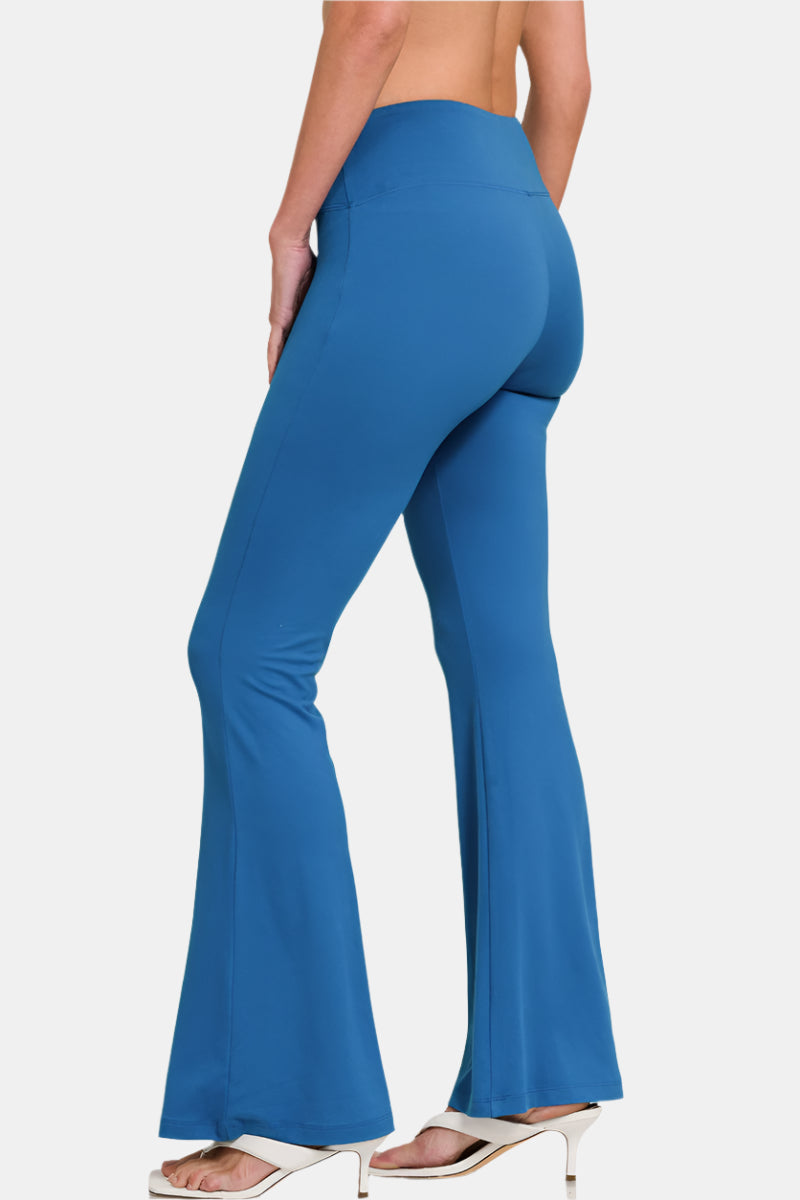 Buttery Soft Flare Leg High Waist Yoga Pants / CLASSIC BLUE