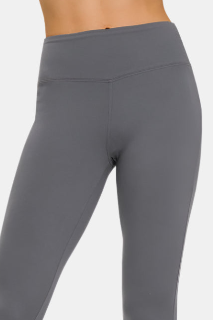 Microfiber Waistband Leggings / ASH GREY