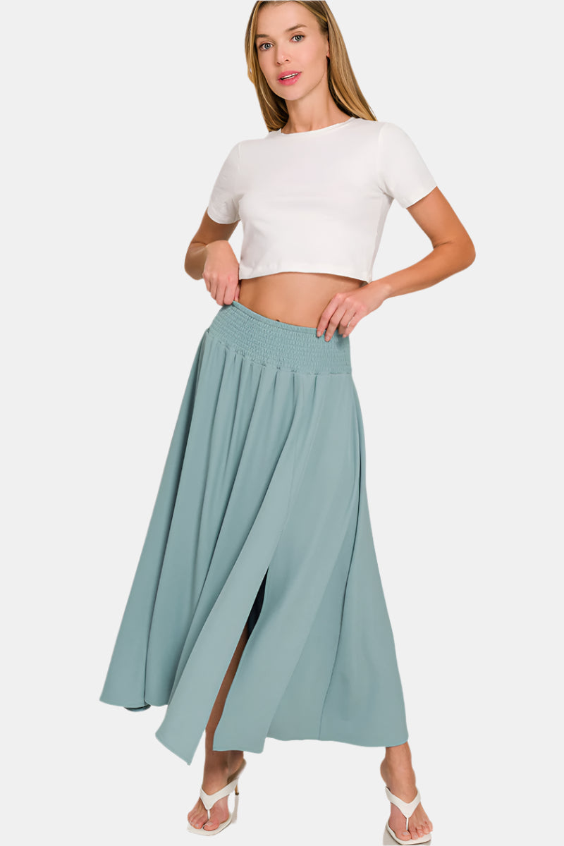 Heavy Woven Span Crop Tee & Skirt Set / LT NAVY