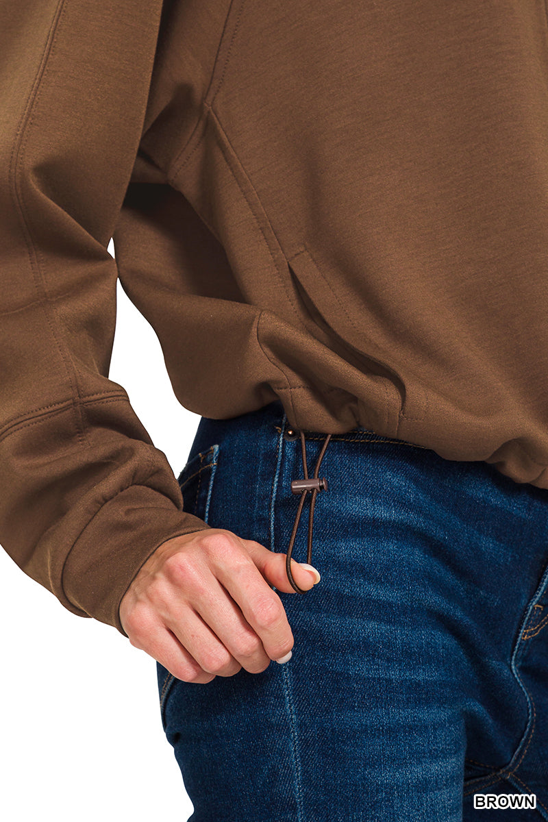 Soft Scuba Full Zip Hoodie Jacket / BLACK