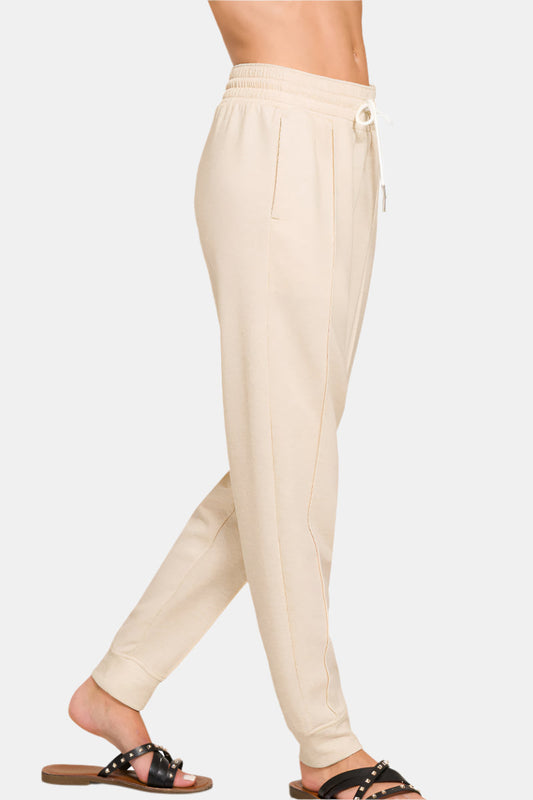 Scuba Sweatpants with Pockets / H BEIGE