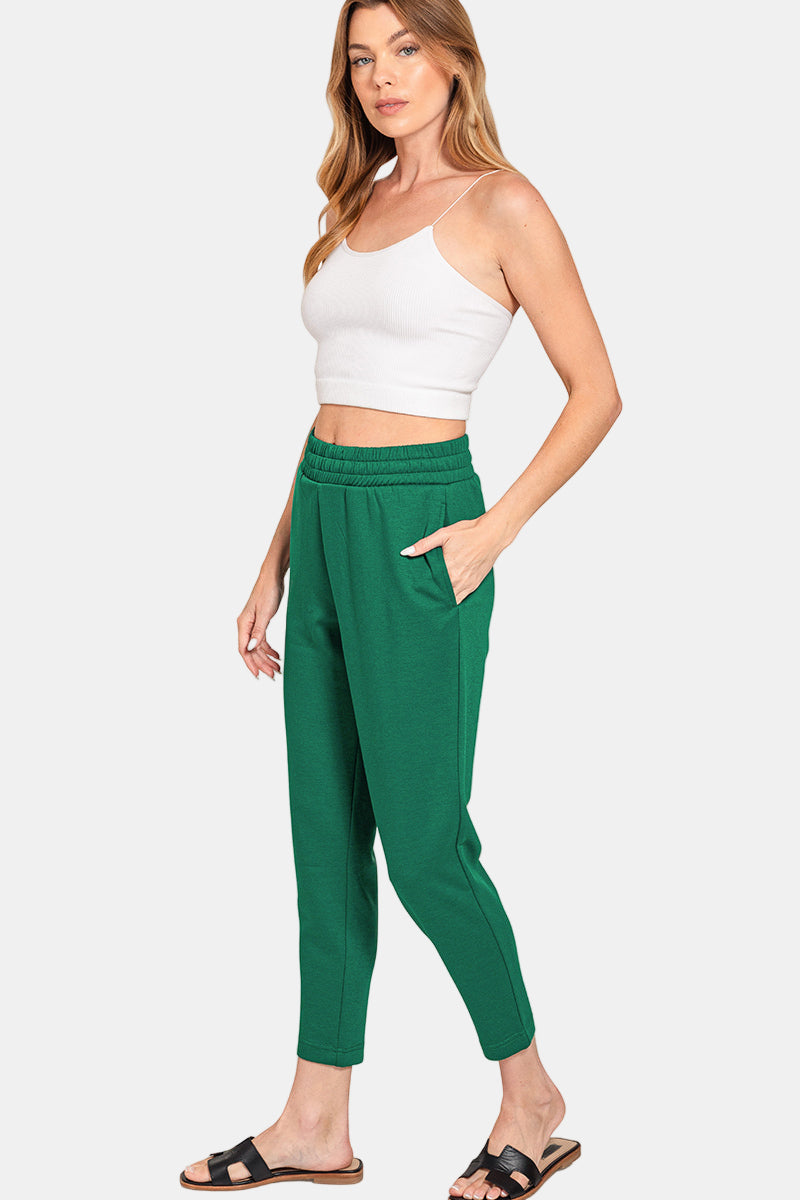 Scuba Capri Sweatpants with Pocket / DK BURGUNDY