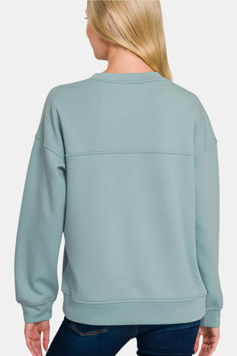Scuba Round-Neck Sweatshirt / COCOA