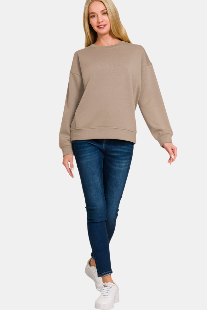 Scuba Round-Neck Sweatshirt / COCOA