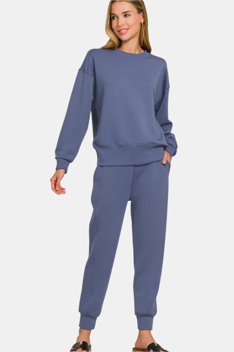 Scuba Crewneck Pullover & Joggers Set / BLUE INDIGO