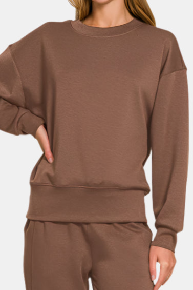Scuba Crewneck Pullover & Joggers Set / BROWN