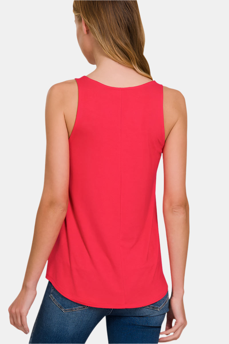 Flowy Hem Rayon Sleeveless Tank Top / IVORY