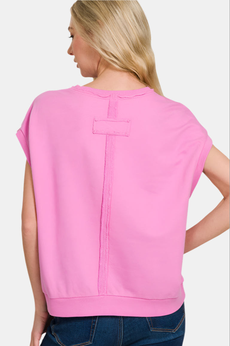 French Terry Sleeveless Top / LT TEAL