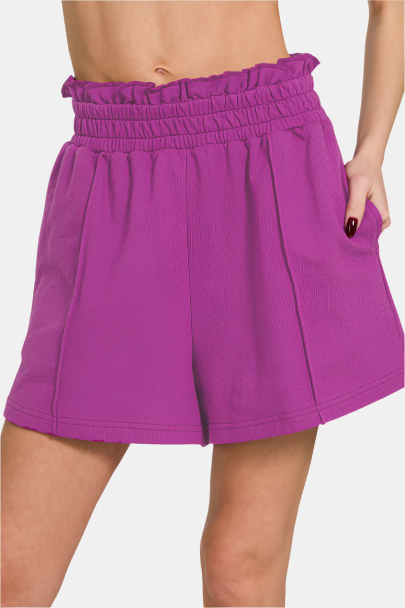 French Terry Sleeveless Top & Shorts Set / LT TEAL