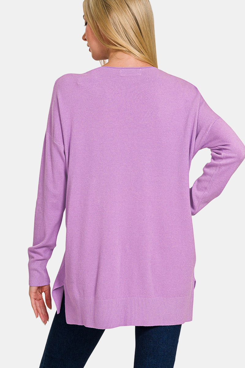 Viscose Front Seam Sweater / B LAVENDER