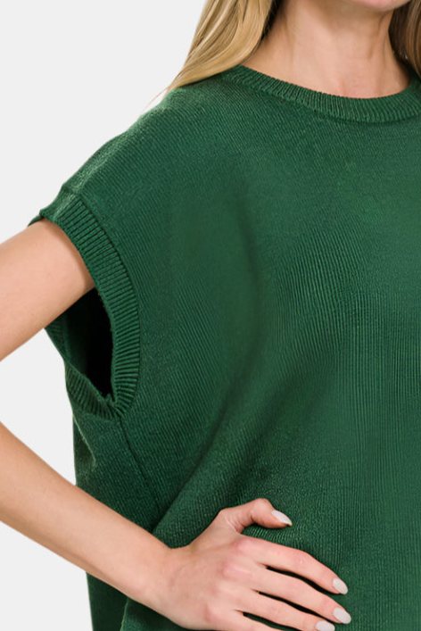 Viscose Sweater Vest / DK GREEN