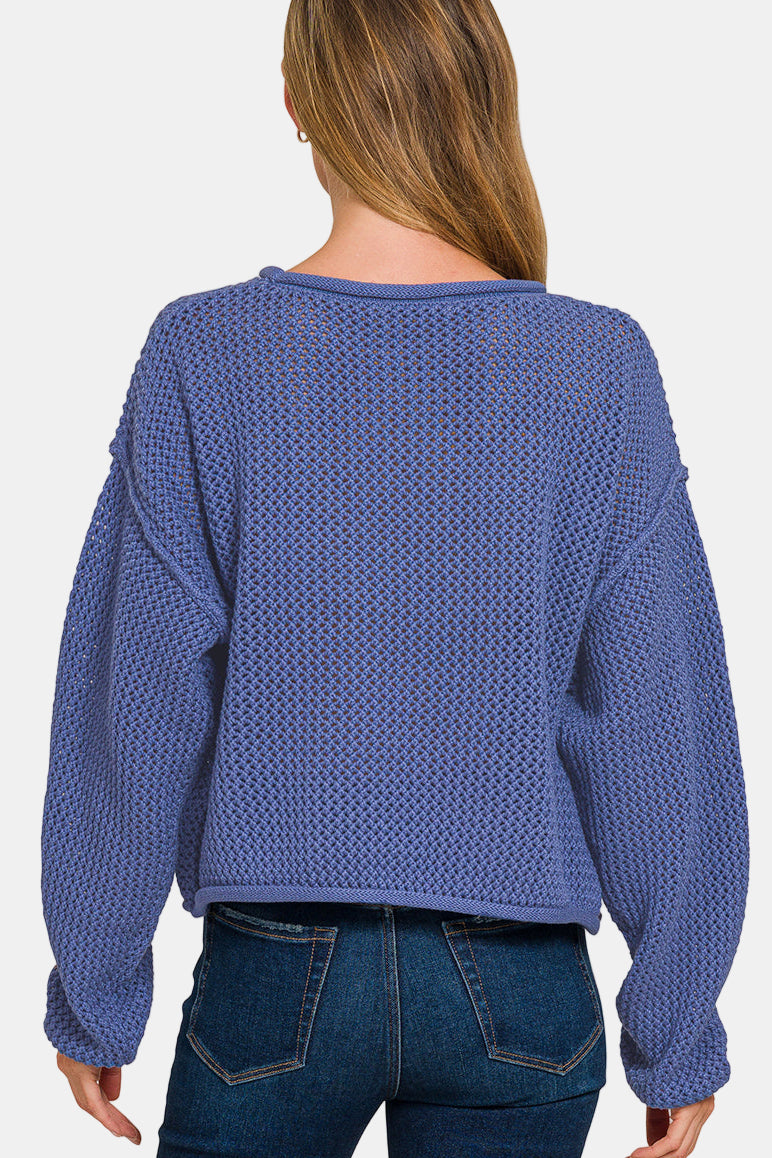 American Flag Patchwork Crew Neck Sweater / K GREEN