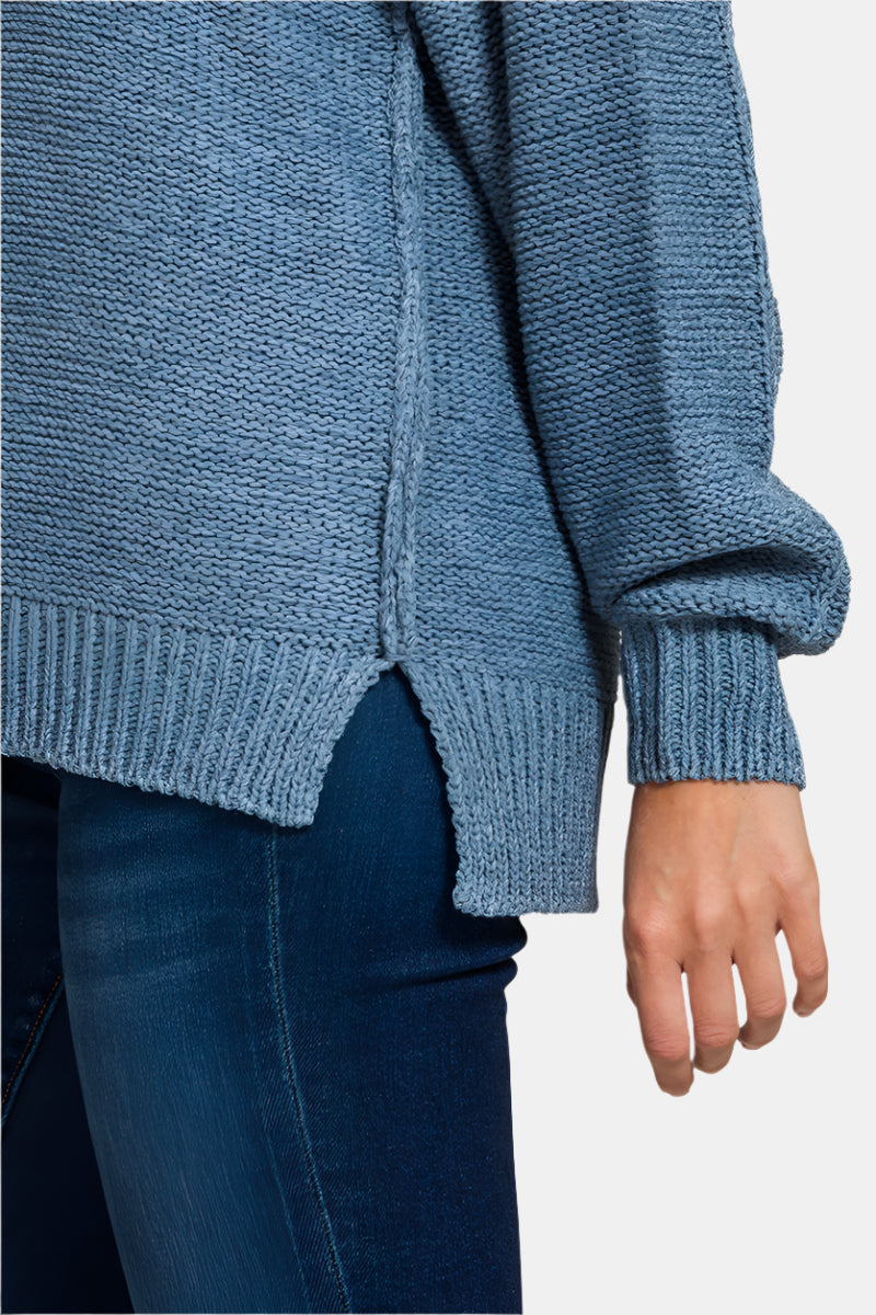 Exposed Seam Round Neck Sweater / DEEP CAMEL