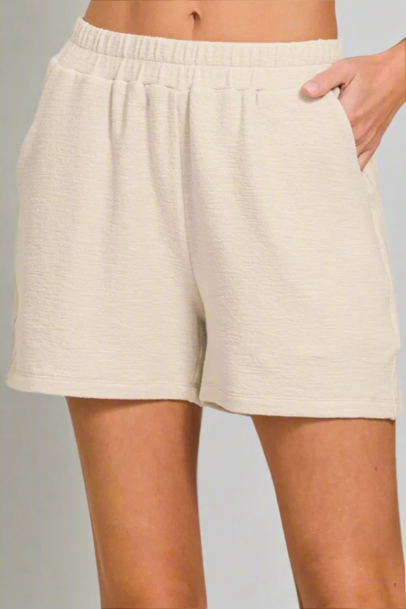 Cotton Slub Short Pants / SAND BEIGE